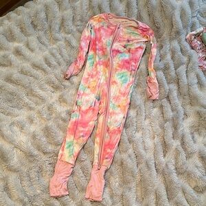 Little Sleepies Pastel Tie-Dye Kids Footie